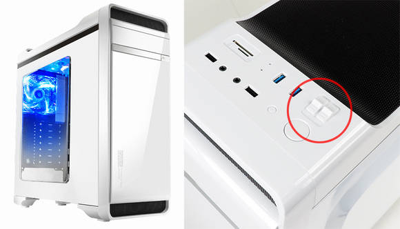 팬 컨트롤러가 처음부터 장착된 케이스를 쓰는 것도 소음을 줄이는 방법 중 하나다. 팬 컨트롤러를 내장한 앱코의 이카루스 USB 3.0 케이스. 