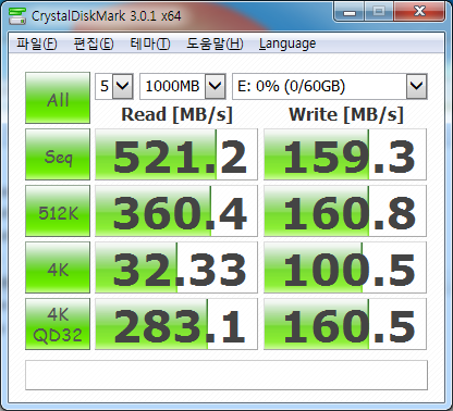 출시예정인 DHK STANDARD 64GB 제품의 성능테스트 자료 (사진=디에이치케이) 