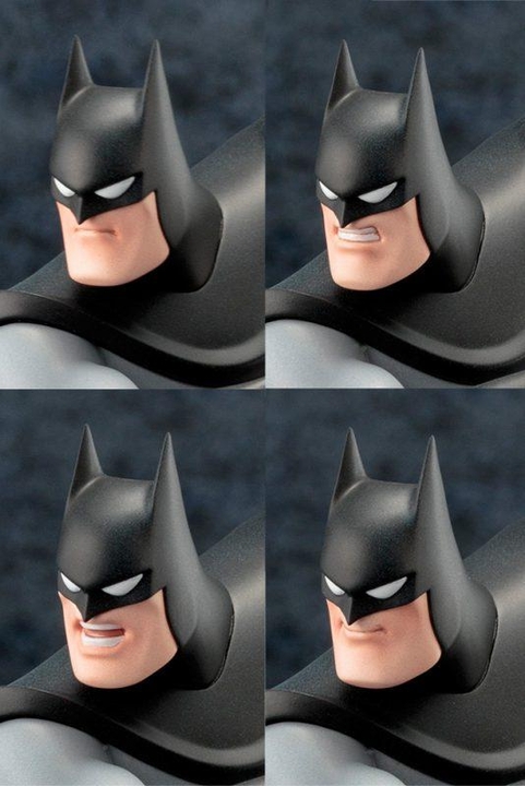 1/10스케일 ARTFX+ ‘배트맨 애니메이티드' 피규어, 배트맨 얼굴은 마스크와 마우스 파츠로 나뉘어져 있어 얼굴 파츠 조합으로 다양한 표정을 재현할 수 있다.  / 코토부키야 제공