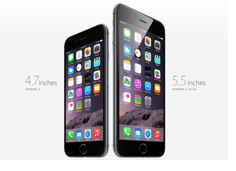 애플이 2014년 10월 한국 시장에 출시한 아이폰6(왼쪽)와 아이폰6플러스. / 애플 제공