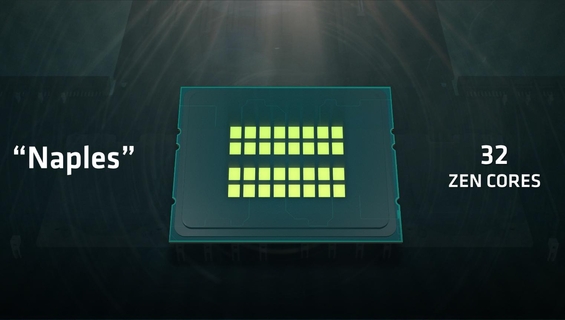 AMD가 ‘젠(Zen)’ 아키텍처 기반 차세대 서버용 32코어 64스레드 프로세서 ‘네이플스(Naples)’를 정식으로 발표했다. / AMD 제공