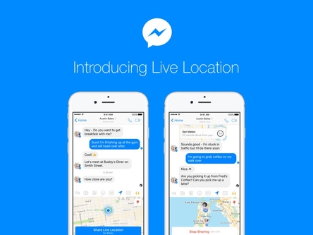페이스북 메신저가 제공하는 ‘위치 중계(Live Location)’ 기능 설명도 / 페이스북 제공