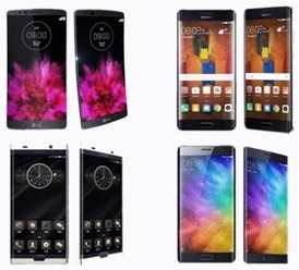 프리미엄 스마트폰에서 OLED 패널은 선택이 아닌 필수로 부각되고 있다. 사진은 (왼쪽 위부터 시계방향으로)LG G 플렉스2, 화웨이 메이트9 프로, 샤오미 미 노트2, 지오니 M2017. / LG디스플레이 제공