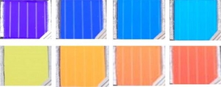 1차원 광결정 필름을 이용한 다양한 색상의 박막 태양전지의 모습. / 한국과학기술연구원 제공