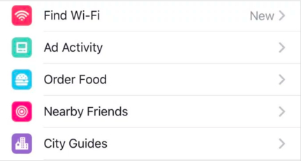 페이스북 모바일 앱에 추가된 ‘음식 주문(Order Food)’ 기능 / 테크크런치 제공