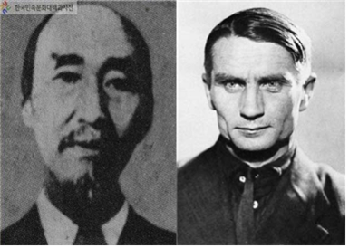 (왼쪽부터) 계응상(1893∼1967)과 구소련의 과학자 리센코(Trofim Lysenko, 1898∼1976)는 같은 정치적 환경에서 선택한 학문적 소신은 정반대였다. / 한국학중앙연구원 한국민족문화 대백과사전, 위키백과