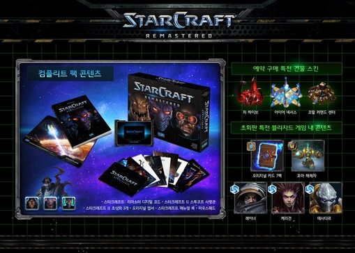 스타크래프트: 리마스터 컴플리트 팩이 한국에서만 독점 판매된다. / 블리자드 제공