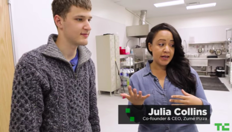줄리아 콜린스(Julia Collins) 줌 피자 공동창업자 겸 공동 CEO(우) / 테크크런치 유튜브 갈무리