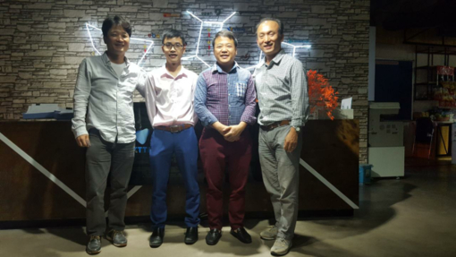 (왼쪽부터) 김준헌 EBC Foundation CEO, Nguyen Huu Tuat Peacesoft CEO, Nguyen Hoa Binh Nexttech CEO, 한석경 EBC Foundation COO / 이비코인 제공.