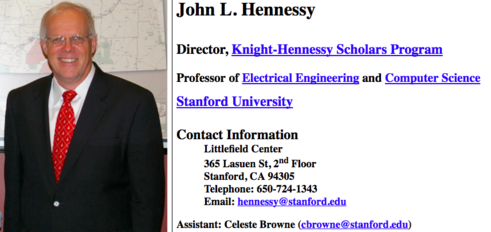 존 헤네시 스탠퍼드 대학교 전 총장. / 스탠퍼드 대학교 홈페이지 갈무리