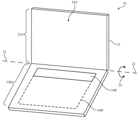 물리 키보드 없이 OLED 터치 입력만 존재하는 맥북 특허 문서 일부. / 미국특허상표청 USPTO 갈무리