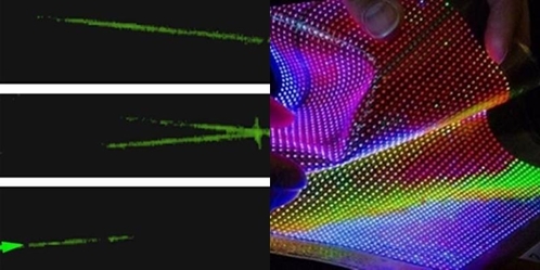 어제의 IT키워드 사진 모음. 빛이 나가는 모습 사진 촬영(왼쪽부터)과 애플 마이크로 LED 자체 개발 관련 이미지. / IT조선 DB