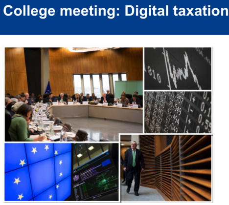 EU 집행위가 21일(현지시각) 발표한 인터넷 기업에게 세금을 부과하는 ‘디지털 세금’ 계획안 이미지. / EU 집행위 홈페이지 갈무리