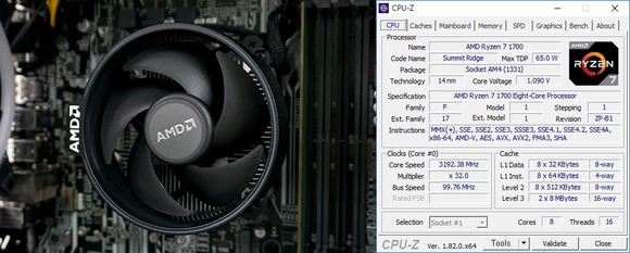 8코어 16스레드 구성의 AMD 라이젠 1700 프로세서를 채택했다. / 최용석 기자
