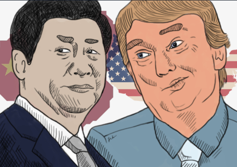 도널드 트럼프 미국 대통령(우)와 시진핑 중국 국가수석 / 일러스트 김다희 기자