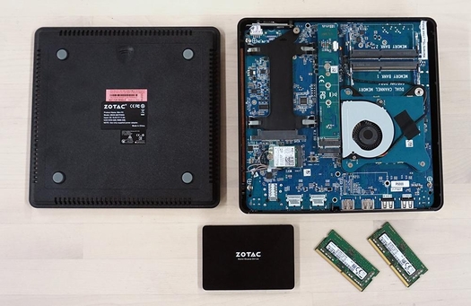 조텍 ZBOX QK7P5000은 SSD와 HDD, 메모리 등을 별도로 구매해 장착해야 하는 베어본 형태의 제품이다. / 최용석 기자