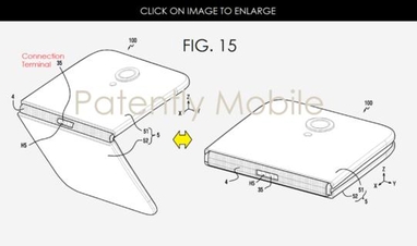 삼성전자가 미 특허상표청에서 출원한 폴더블 스마트폰 개념도 / 미 특허상표청 제공