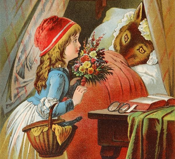 독일 화가 칼 오프타딩거가 19세기 그린 ‘빨간모자’ 일러스트. / 위키피디아 제공