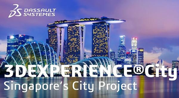  싱가포르 정부와 다쏘시스템이 구축하는 디지털트윈 프로젝트 안내 이미지. / 다쏘시스템 제공