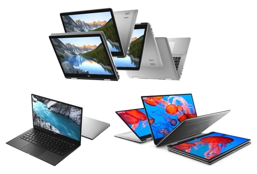 델 인스피론 7000 시리즈 투인원(위)과 XPS 13 노트북(왼쪽아래) 및 XPS 13 투인원 / 델 제공.