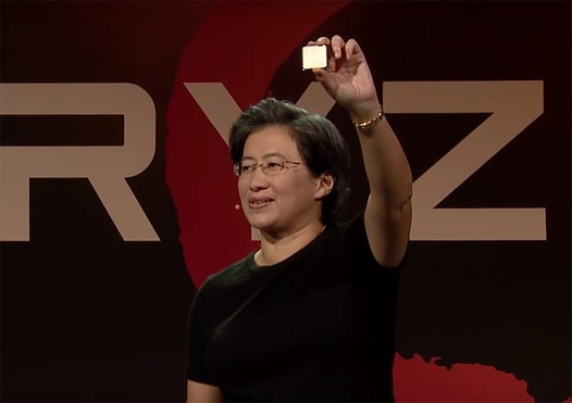 AMD의 주가가 급등하면서 12년만에 장중 최고치를 경신했다. 2017년 3월 새로운 ‘라이젠’ 프로세서를 공개하는 리사 수(Lisa Su) AMD CEO의 모습. / AMD 유튜브 갈무리