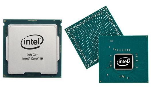 인텔 9세대 코어 프로세서와 짝을 이루는 메인보드용 Z390 칩셋(오른쪽). / 인텔 제공