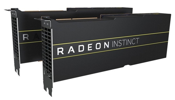 7㎚ 공정 기반 데이터센터용 GPU인 라데온 인스팅트 제품군. / AMD 제공