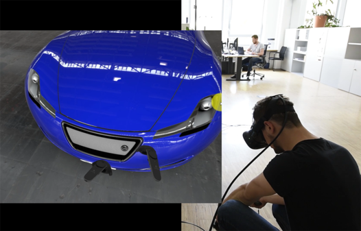 엔지니어가 VR 환경에서 디자인 및 설계 작업을 진행하는 모습. / 다쏘시스템 제공