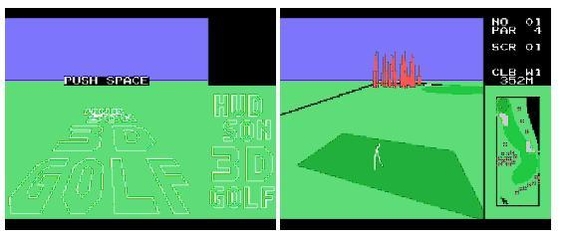 1980년대 미국에 ‘허드슨 3D 골프’란 이름으로 수출된 일본 소프트뱅크의 골프 시뮬레이션 SW제품. / 소프트뱅크 제공