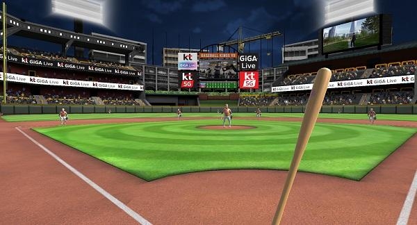 KT ‘VR 스포츠’ 야구 편에서 타자가 플레이하는 장면. / KT 제공