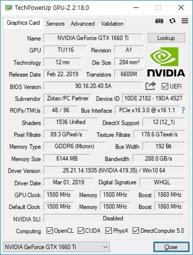 엔비디아 튜링아키텍처 기반 ‘지포스 GTX 1060 Ti’ GPU를 탑재했으며, 팩토리 오버클럭이 기본으로 적용됐다. / 최용석 기자