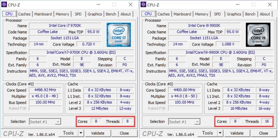인텔 9세대 코어 i7-9700K 및 코어 i9-9000K같은 8코어 이상 멀티코어 프로세서가 게임 스트리머용 PC에 유리하다. / 최용석 기자