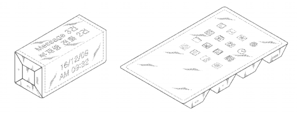 삼성이 미국 특허청(USPTO)에 등록한 벽돌 형태의 스마트기기 이미지. / 자료 USPTO
