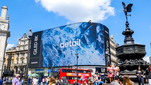런던 피카딜리 전광판에 노출되는 삼성전자 'QLED 8K' 홍보영상. /자료 삼성전자