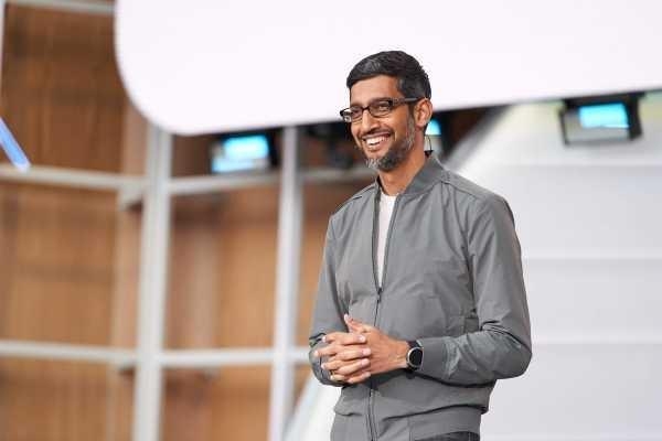 순다 피차이 구글 CEO가 5월 7일(현지시각) 2019 구글 I/O에서 기조연설하는 모습. / 구글 제공
