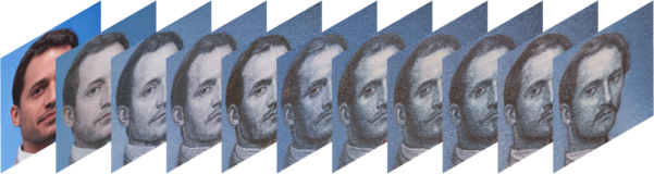 알고리즘이 얼굴을 분석해 초상화를 만드는 과정. / AI Portraits Ars