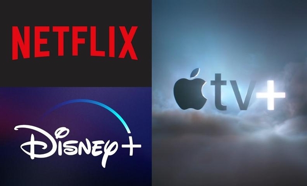 넷플릭스, 디즈니플러스, 애플TV+ 로고. /각 사 제공, 애플 공식 유튜브 갈무리