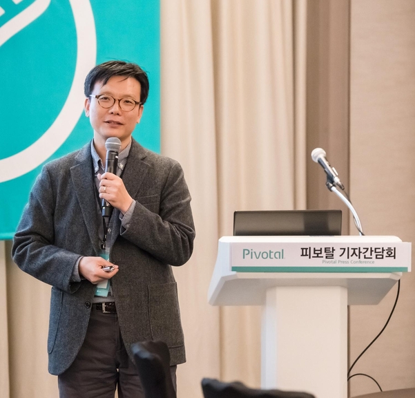 박춘삼 피보탈코리아 전무가 한국 비즈니스 상황에 대해 설명하고 있다. / 피보탈 제공