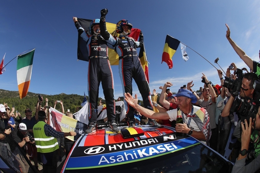  2019 월드 랠리 챔피언십(이하 WRC)에서 현대 월드랠리팀이 제조사 부문 시즌 우승을 차지했다. / 현대자동차 제공
