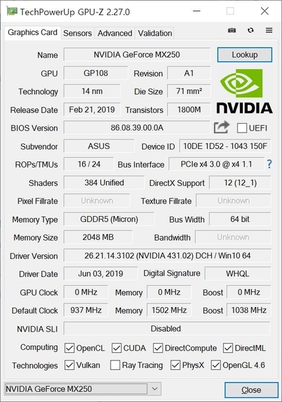 추가로 탑재한 엔비디아 지포스 MX250 GPU는 간단한 게임은 물론, 사진 및 영상 편집 시 GPU 가속 기능을 이용할 수 있다. / 최용석 기자