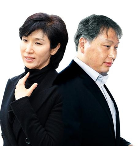 노소영 관장(왼쪽)과 최태원 회장. /조선 DB