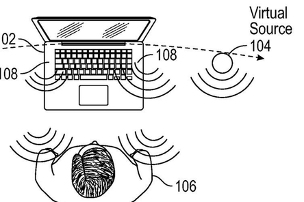 애플 가상 오디오 포지셔닝 기술 특허 이미지. / 미국 특허청 제공