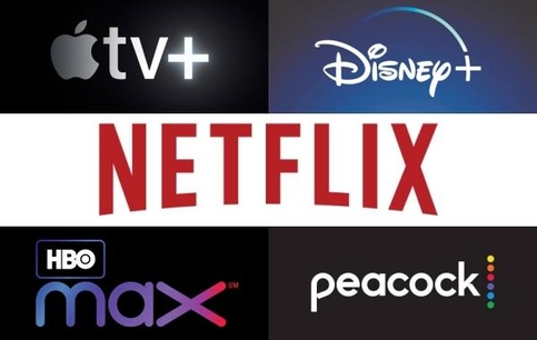 왼쪽부터 시계방향으로 애플TV+, 디즈니+, 넷플릭스, 피콕, HBO맥스 로고./ 각 사 제공