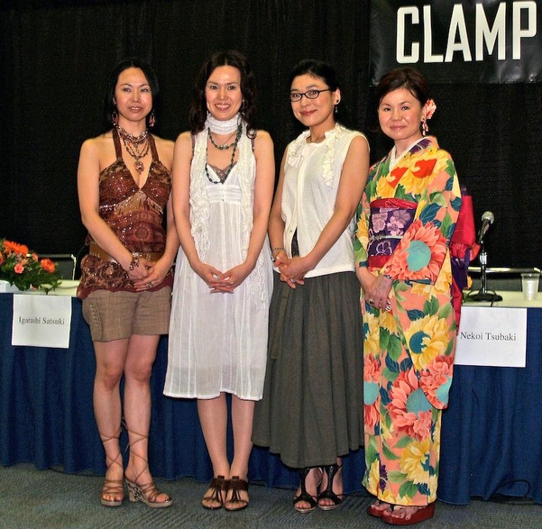 클램프, 왼쪽부터 이가라시·오오카와·네코이·모코나. / 위키피디아 갈무리