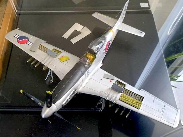 32분의 1 비율로 제작된 ‘F-51D 머스탱' 프라모델. / 한국타미야 제공
