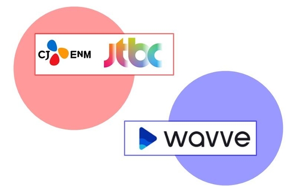 CJ ENM·JTBC·WAVVE 로고