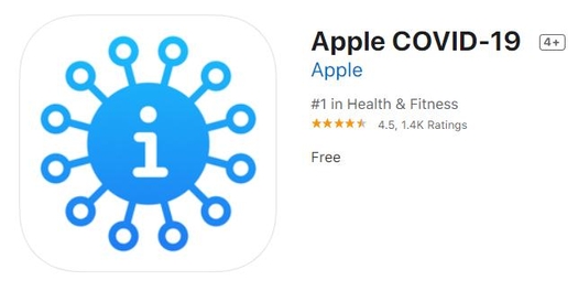 애플이 미국 내 코로나19 확산 방지를 위한 ‘COVID-19’앱(사진)을 공개했다. / 애플 앱스토어 갈무리