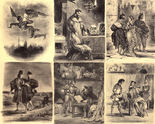 다시 한번 쾌락을 줄테니 재미있게 살아보라는 메피스토펠레스의 유혹을 물리치고 대규모 간척사업에 전력한 파우스트는 쾌락을 잃은 채 눈까지 멀어 100세에 이르지만, 오히려 깊어진 심안으로 자신의 업적을 바라보며 마지막 순간을 맞는다. 이미지는 《파우스트》 1부의 프랑스어 번역본에 수록된 들라크루아(Eugène Delacroix; 1798~1863)의 삽화들로, 괴테는 이 동판화들을 격찬한 바 있다.