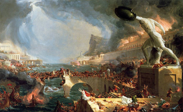 19세기 미국 풍경화가 토마스 콜의 연작 그림 ‘제국의 행로’(The course of empire) 중 ‘파괴’