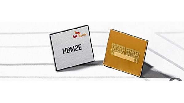 SK하이닉스 HBM2E(High Bandwidth Memory)의 모습. 2월 발표된 3세대 HBM으로 3.6Gbps 속도로 16GB 용량의 데이터를 전송한다. / SK하이닉스 제공